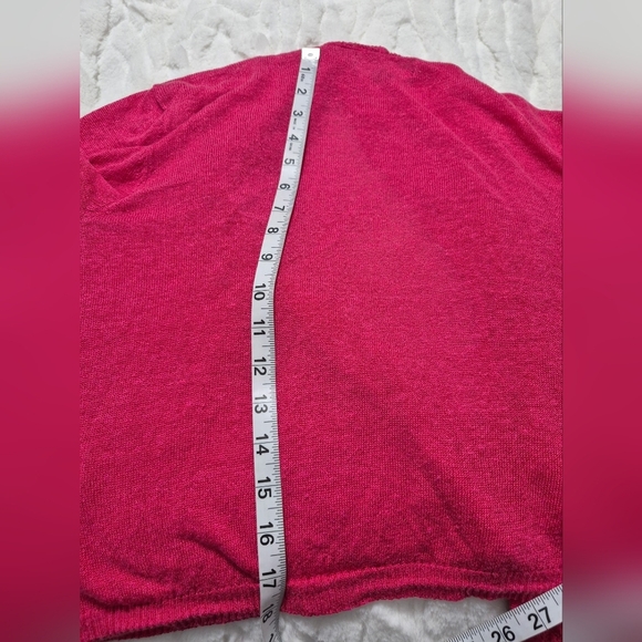 Jones New York Fuchsia Pink Open-Front Knit Cardigan - Picture 9 of 9
